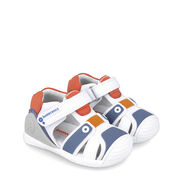 Biomecanics 242154-A SANDALIA SPORT BLANCO Y NARANJA (REJILLA)