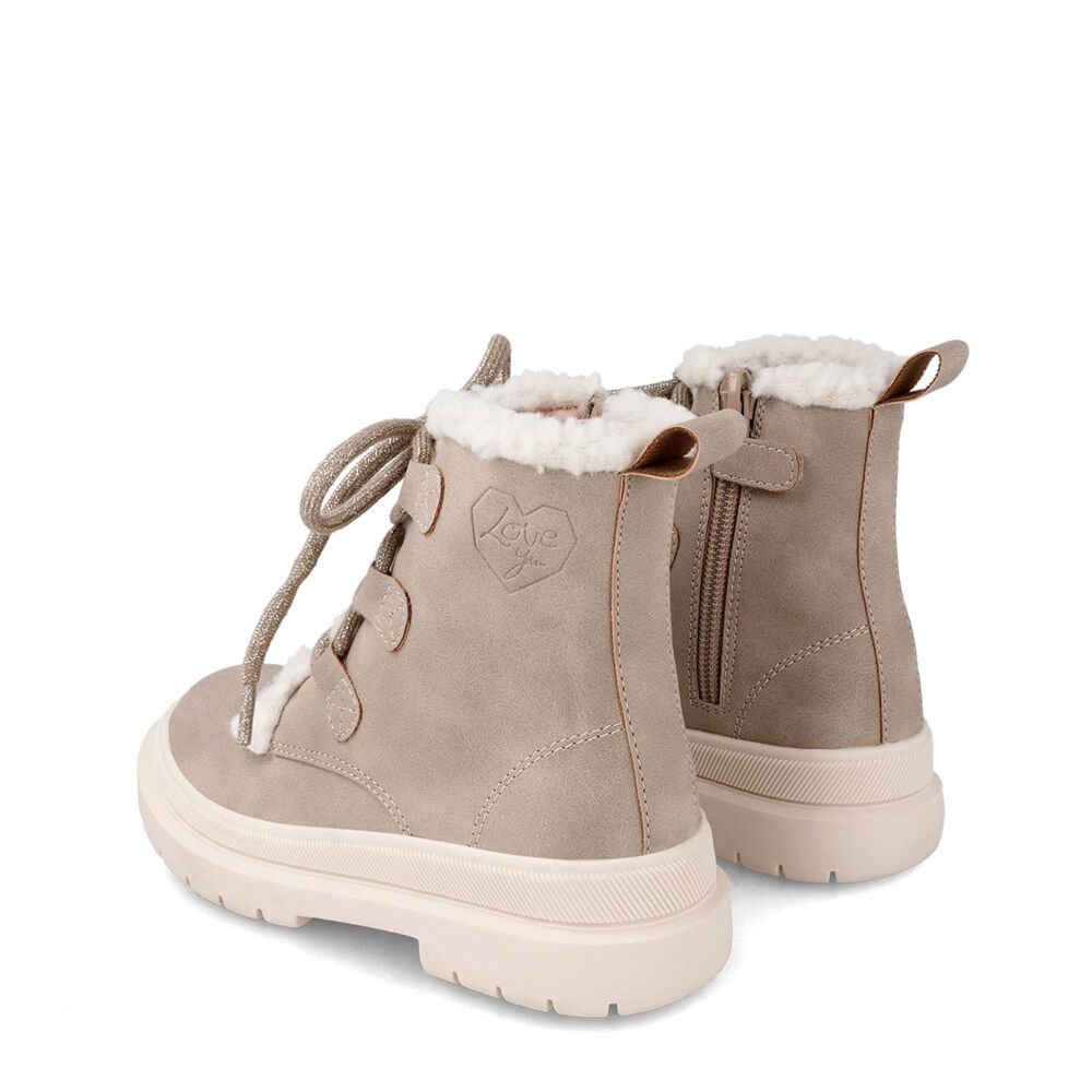 Garvalin 231560-B BOTIN CORDONES Y PELO TAUPE (MAT)