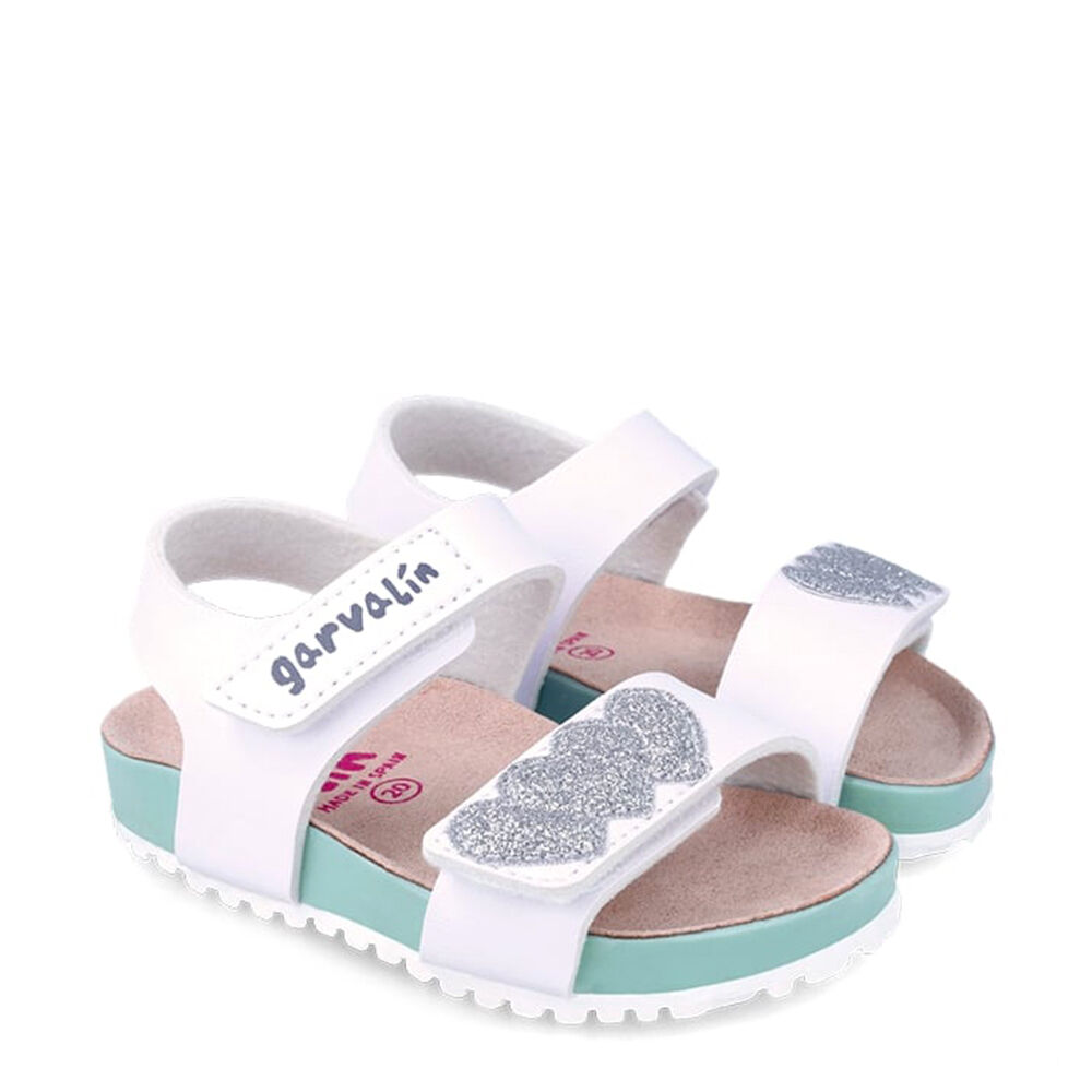 Garvalin 242451-B SANDALIA BIO CORAZONES BLANCO (CHAMPION)